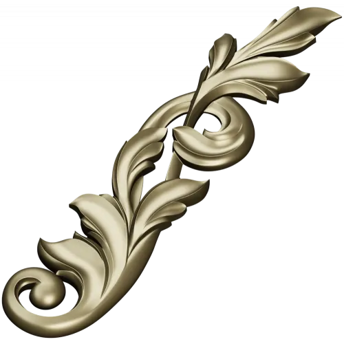 Acanthus Vertical Scroll STL 3D Model for CNC