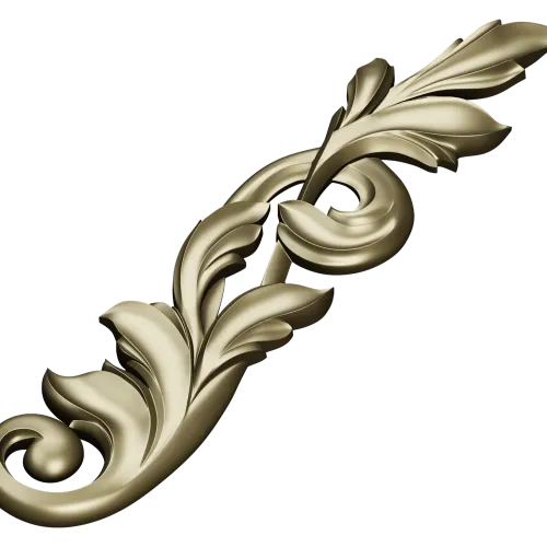 Acanthus Vertical Scroll STL 3D Model for CNC