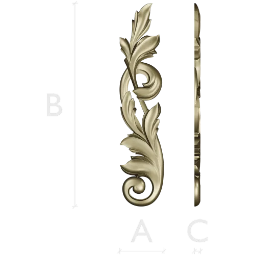 Acanthus Vertical Scroll STL 3D Model for CNC