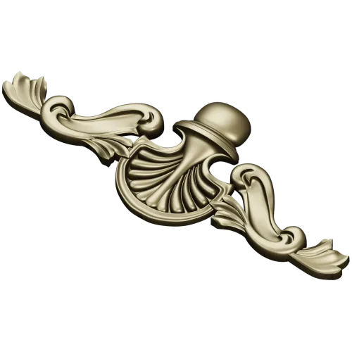 Shell Cartouche Applique - high-quality STL 3D model for CNC