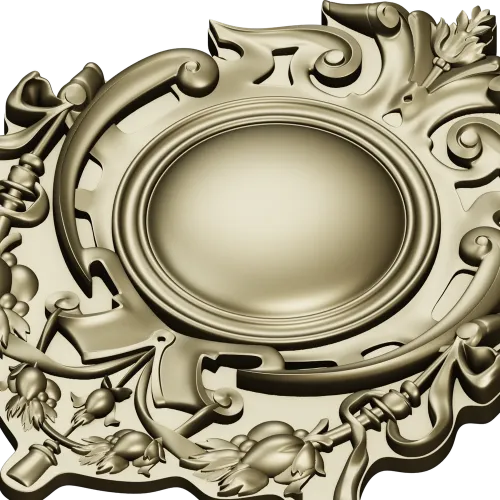 Aureate Rocaille Medallion - STL 3D model for CNC