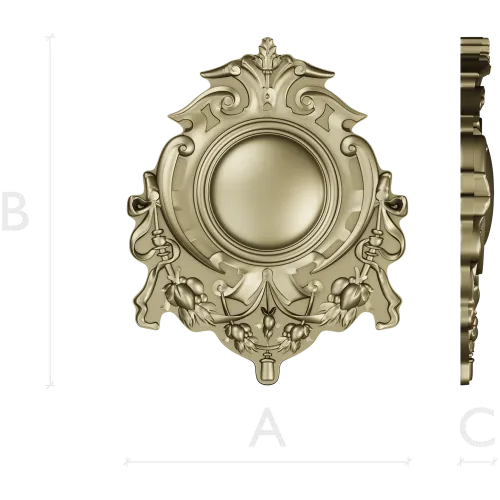 Aureate Rocaille Medallion - STL 3D model for CNC