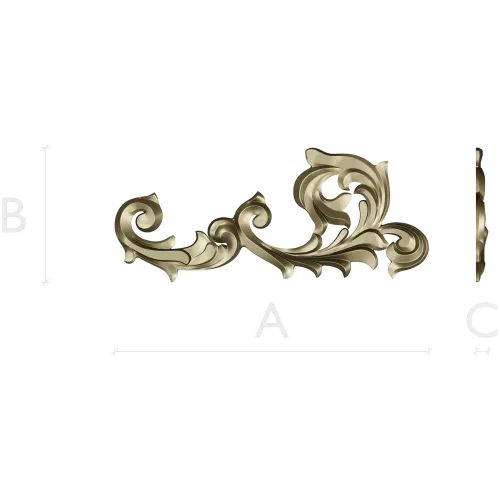Rococo Acanthus Corner STL 3D Model for CNC