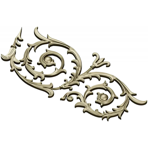 Auric Acanthus Scroll - STL 3D Model for CNC Decorative Panel