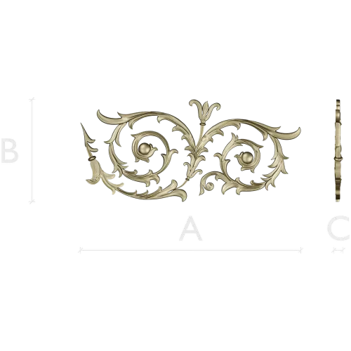 Auric Acanthus Scroll - STL 3D Model for CNC Decorative Panel