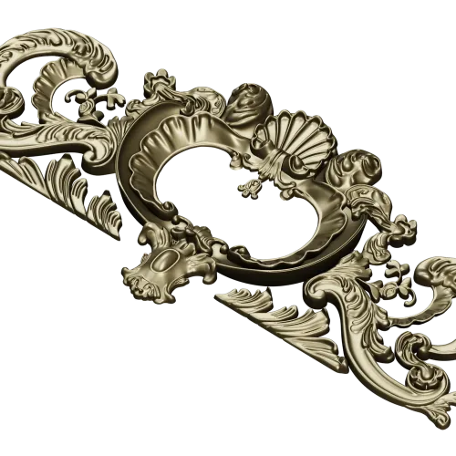 Rococo Shell Cartouche STL for CNC
