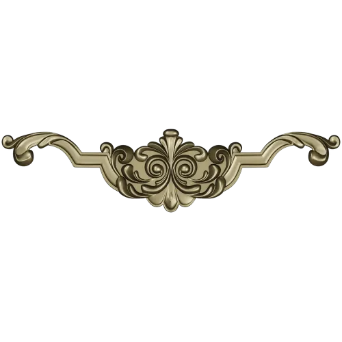 Rococo Scroll Crest - STL 3D model for CNC milling