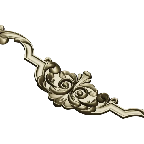 Rococo Scroll Crest - STL 3D model for CNC milling