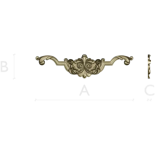 Rococo Scroll Crest - STL 3D model for CNC milling