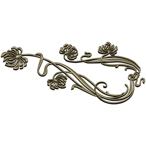 Art Nouveau Chrysanthemum Corner Relief STL