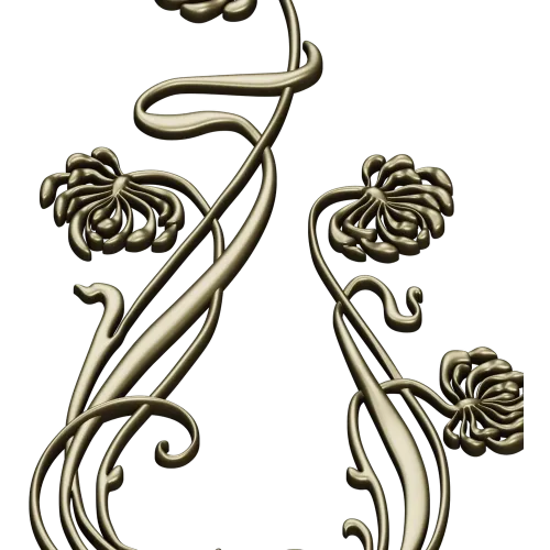 Art Nouveau Chrysanthemum Corner Relief STL