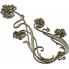 Art Nouveau Chrysanthemum Corner Relief STL