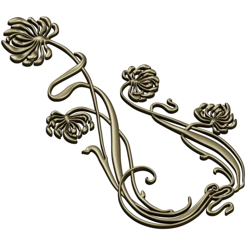 Art Nouveau Chrysanthemum Corner Relief STL