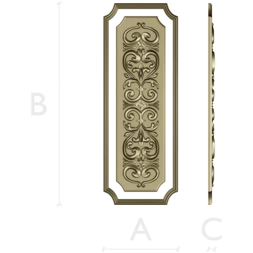 Vertical Acanthus Decorative Panel STL for CNC