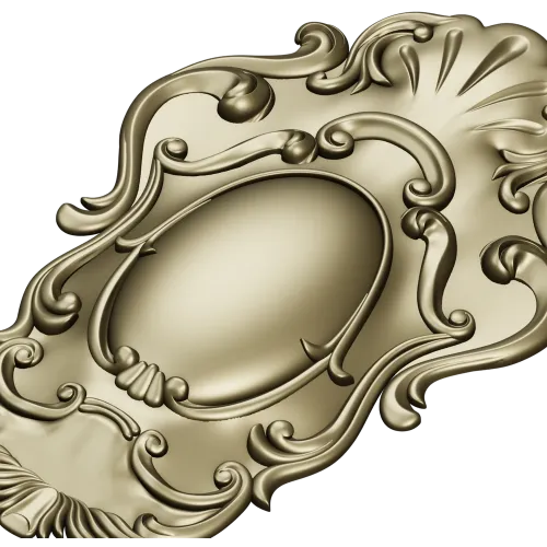 Baroque Oval Cartouche STL