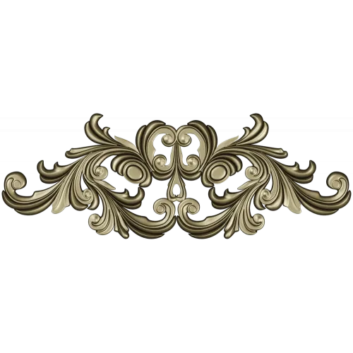Rococo Acanthus Horizontal Ornament STL 3D Model for CNC