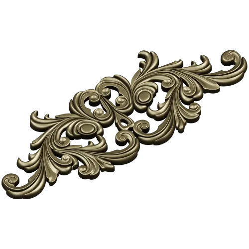 Rococo Acanthus Horizontal Ornament STL 3D Model for CNC