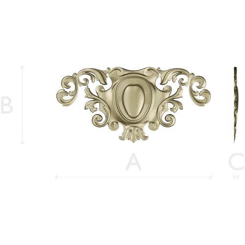 Ornate Rococo Cartouche STL for CNC Milling