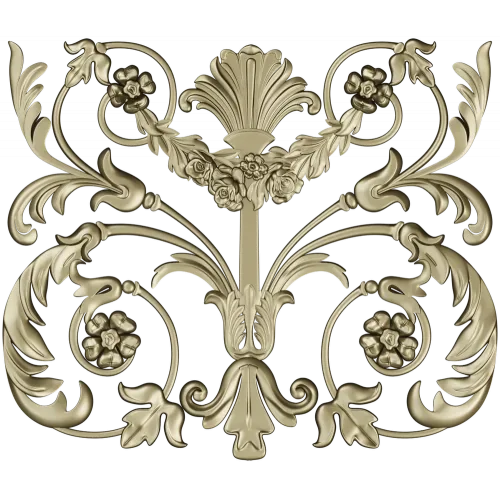 Rocaille Shell Cartouche - STL 3D model for CNC milling