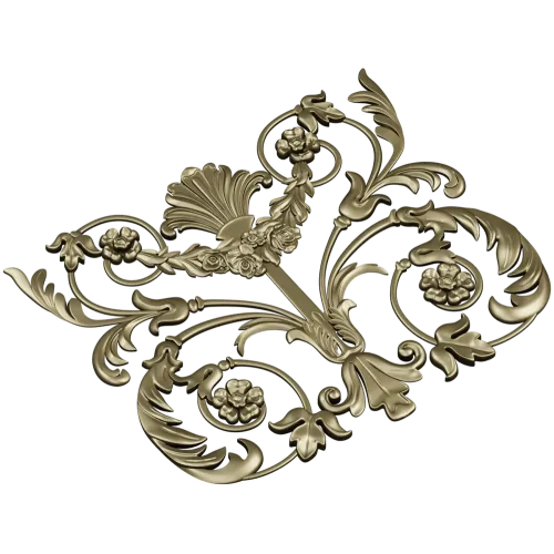 Rocaille Shell Cartouche - STL 3D model for CNC milling
