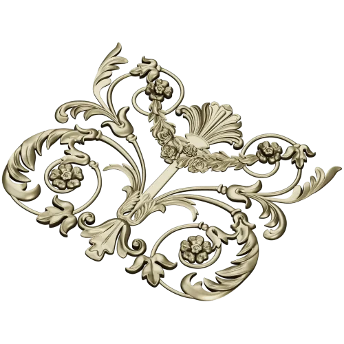 Rocaille Shell Cartouche - STL 3D model for CNC milling