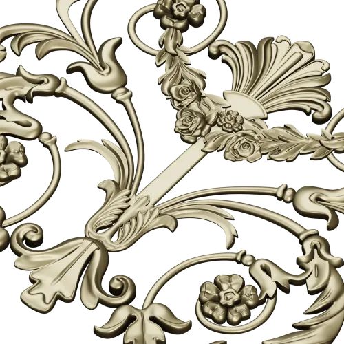 Rocaille Shell Cartouche - STL 3D model for CNC milling