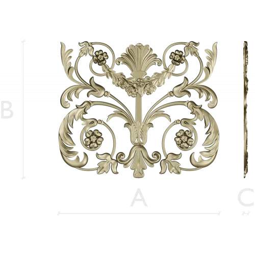 Rocaille Shell Cartouche - STL 3D model for CNC milling