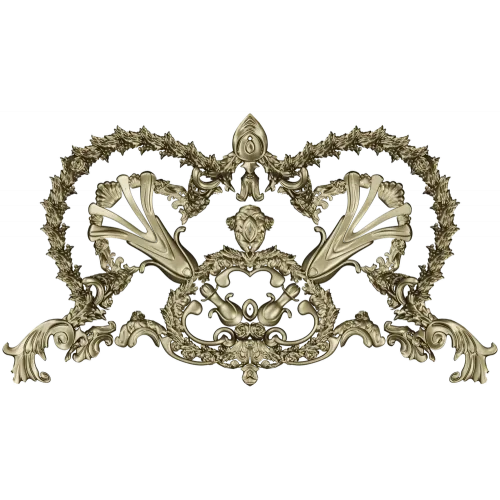 Baroque Laurel Crown Cartouche - STL 3D Model for CNC