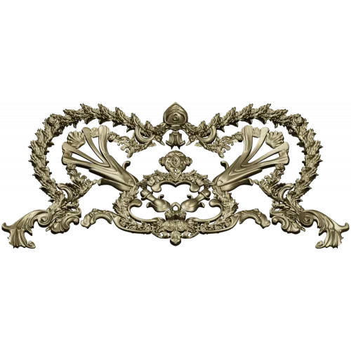 Baroque Laurel Crown Cartouche - STL 3D Model for CNC