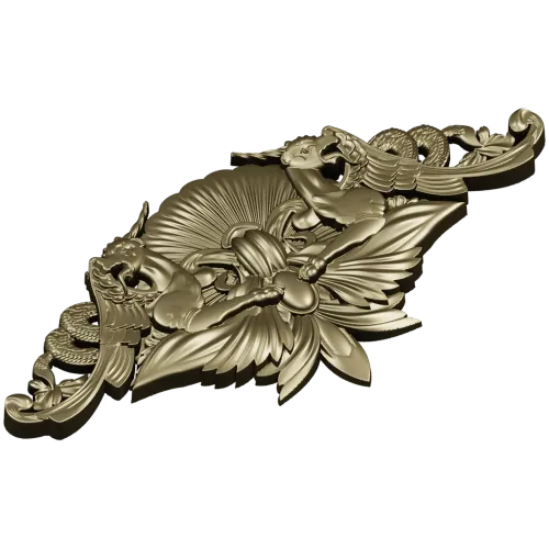 Картуш "Солнечные грифоны" - 3D модель STL для ЧПУ