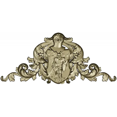 Heraldic Knight Cartouche STL for CNC