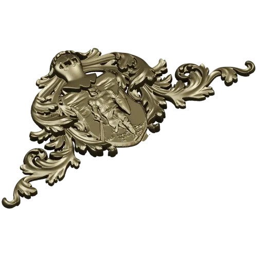 Heraldic Knight Cartouche STL for CNC