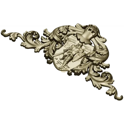 Heraldic Knight Cartouche STL for CNC