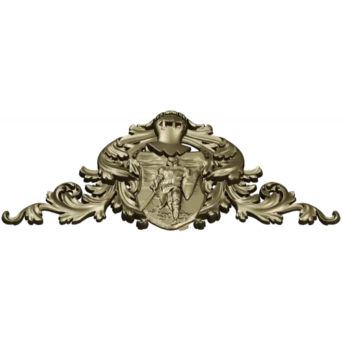 Heraldic Knight Cartouche STL for CNC