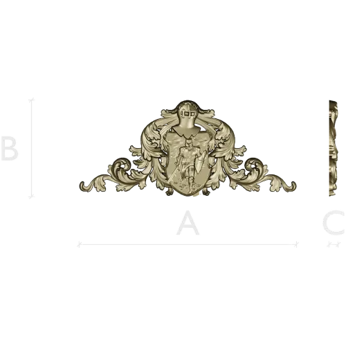 Heraldic Knight Cartouche STL for CNC