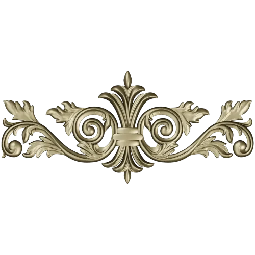 Baroque Acanthus Central Cartouche - STL 3D model for CNC