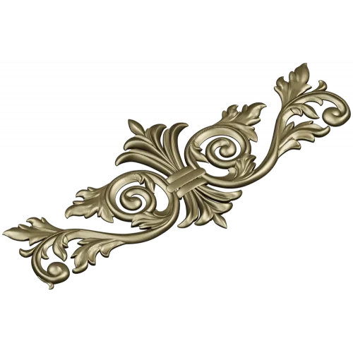 Baroque Acanthus Central Cartouche - STL 3D model for CNC