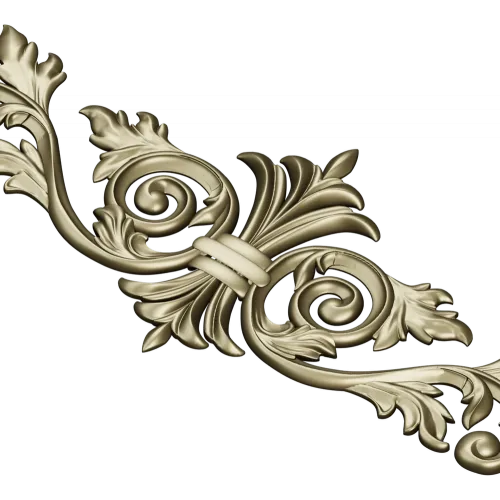 Baroque Acanthus Central Cartouche - STL 3D model for CNC