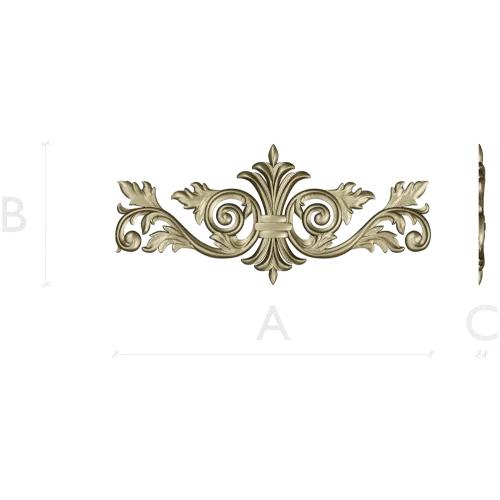 Baroque Acanthus Central Cartouche - STL 3D model for CNC