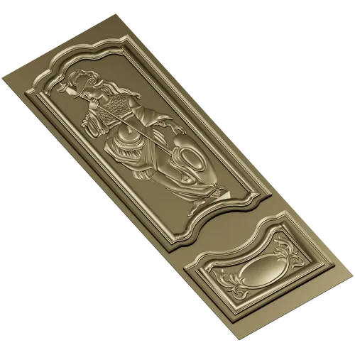 Ornate Warrior Door Panel - STL 3D model for CNC carving