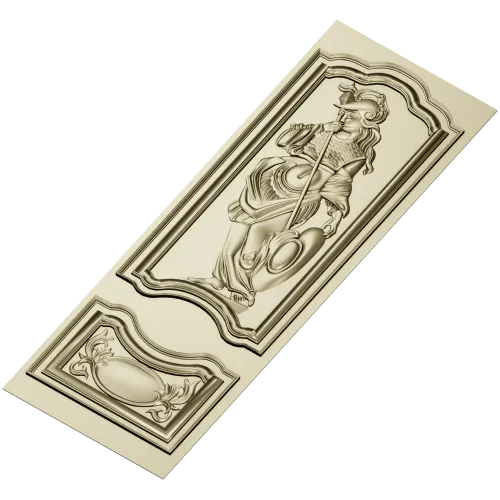 Ornate Warrior Door Panel - STL 3D model for CNC carving