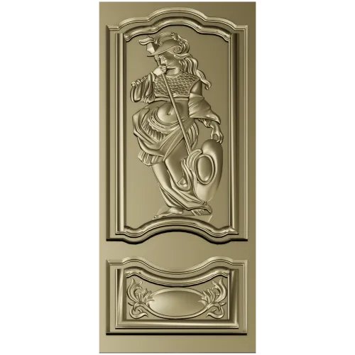 Ornate Warrior Door Panel - STL 3D model for CNC carving