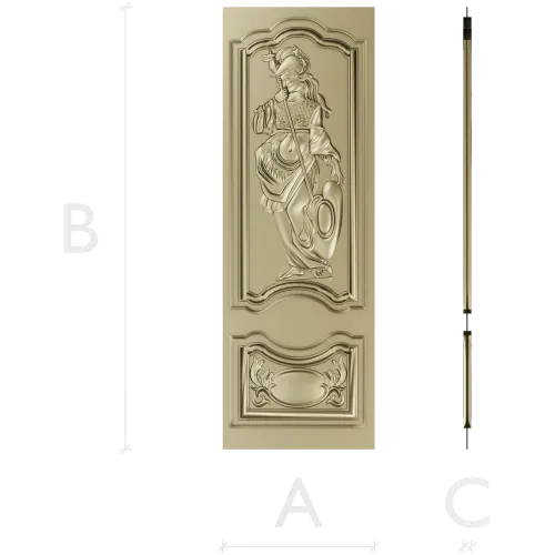 Ornate Warrior Door Panel - STL 3D model for CNC carving