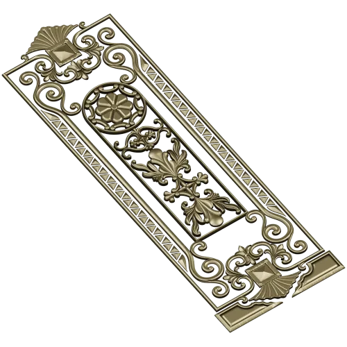 Baroque Rosette Vertical Door Panel STL for CNC