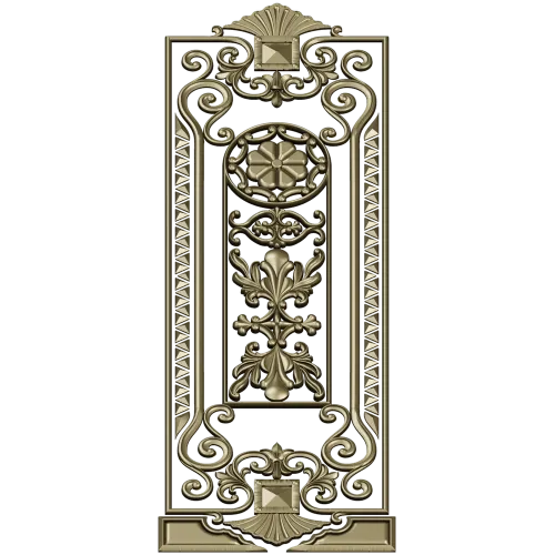 Baroque Rosette Vertical Door Panel STL for CNC