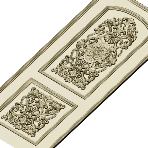 Ornate Double-Cartouche Door Panel STL for CNC