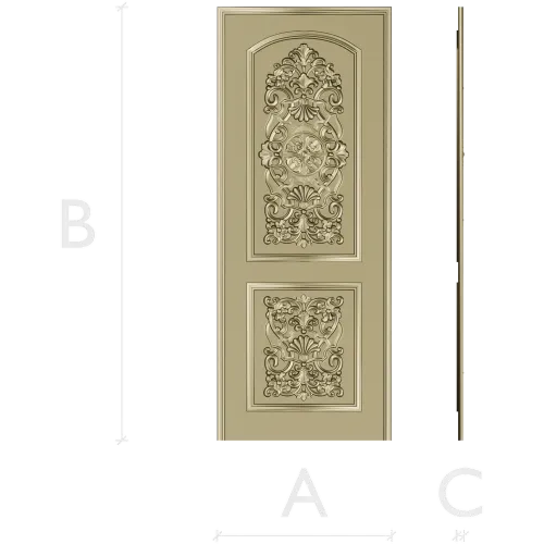 Ornate Double-Cartouche Door Panel STL for CNC