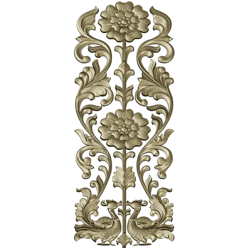 Ornate Floral Door Applique STL for CNC