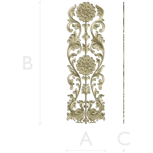 Ornate Floral Door Applique STL for CNC