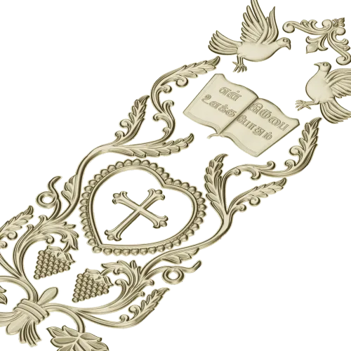 Вертикальная декоративная панель с крестом и голубями - STL для ЧПУ